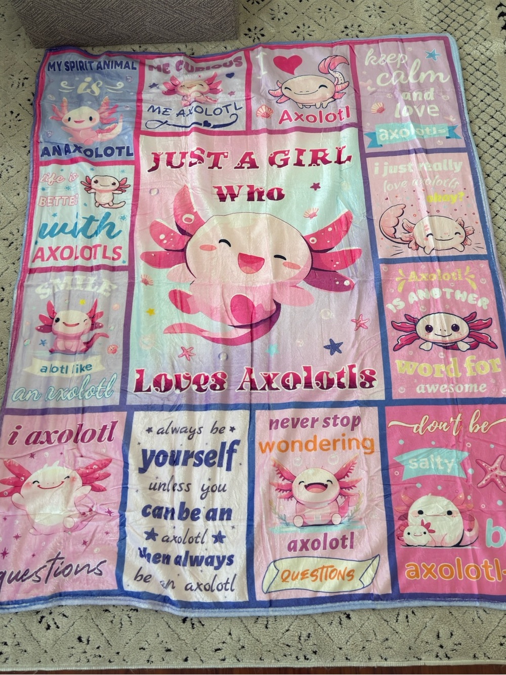 Axolotl Throw Blanket
